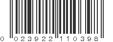 UPC 023922110398