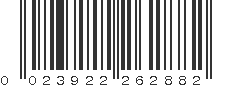 UPC 023922262882