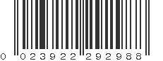 UPC 023922292988