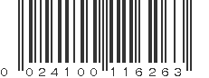 UPC 024100116263