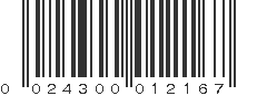 UPC 024300012167