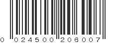 UPC 024500206007