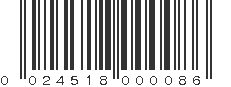 UPC 024518000086