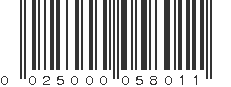 UPC 025000058011