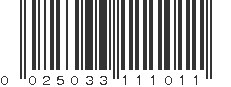 UPC 025033111011