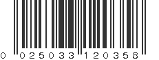 UPC 025033120358