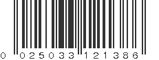 UPC 025033121386