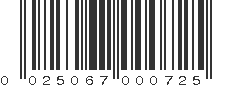 UPC 025067000725