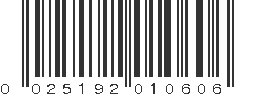 UPC 025192010606