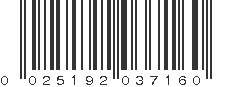 UPC 025192037160