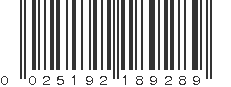 UPC 025192189289