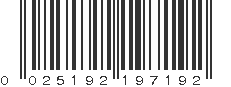 UPC 025192197192