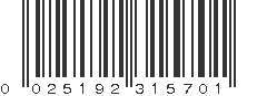 UPC 025192315701