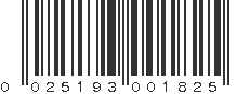 UPC 025193001825