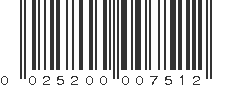 UPC 025200007512