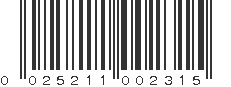 UPC 025211002315