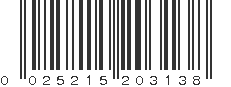 UPC 025215203138