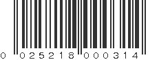 UPC 025218000314