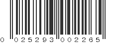 UPC 025293002265