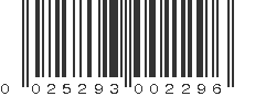 UPC 025293002296