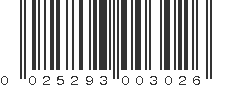 UPC 025293003026