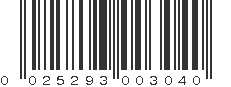 UPC 025293003040