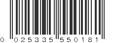 UPC 025335550181