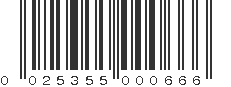 UPC 025355000666