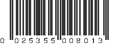 UPC 025355008013