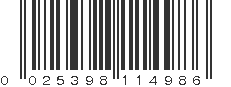 UPC 025398114986