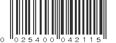 UPC 025400042115