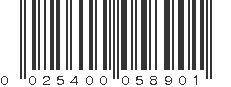 UPC 025400058901