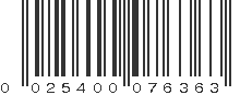 UPC 025400076363