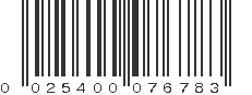 UPC 025400076783