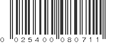 UPC 025400080711