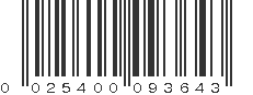 UPC 025400093643