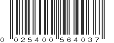 UPC 025400564037