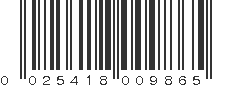 UPC 025418009865