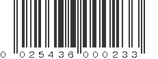 UPC 025436000233