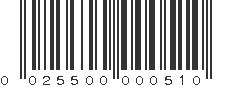 UPC 025500000510