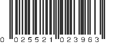 UPC 025521023963