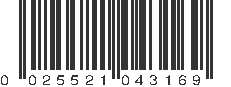 UPC 025521043169