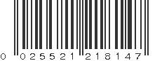 UPC 025521218147