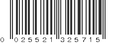 UPC 025521325715