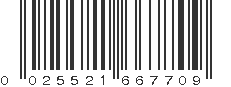 UPC 025521667709