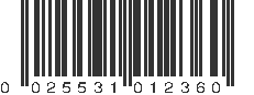 UPC 025531012360