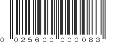 UPC 025600000083
