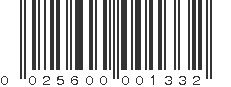 UPC 025600001332