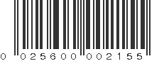 UPC 025600002155