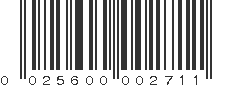 UPC 025600002711